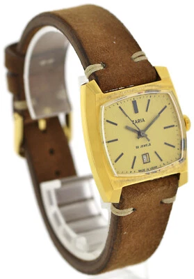 Zaria ungetragene NOS vergoldete Vintage- Herren- Armbanduhr Handaufzug CCCP - Bild 1 von 4