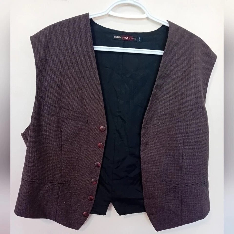 Vintage Men's Formal Imperial Vest Faux Wool  Fancy Special Occasion Size M - Image 2 of 4