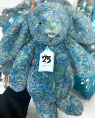 JELLYCAT 25 YEARS ANNIVERSARY BASHFUL LUXE BUNNY RABBIT AZURE