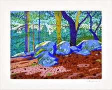 Alex Nizovsky – MOUNT FIR FOREST – Abstracted Landscape Painting Pop Art 20"x16"