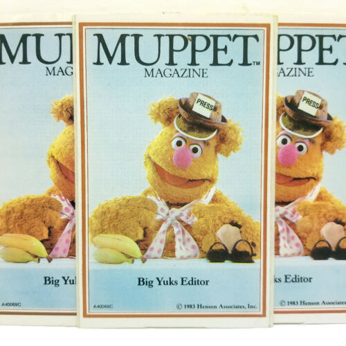 Vintage MUPPET MAGAZINE Fozzie Bear Stickers GENERAL MILLS Cereal Premium (1983) - Afbeelding 1 van 2