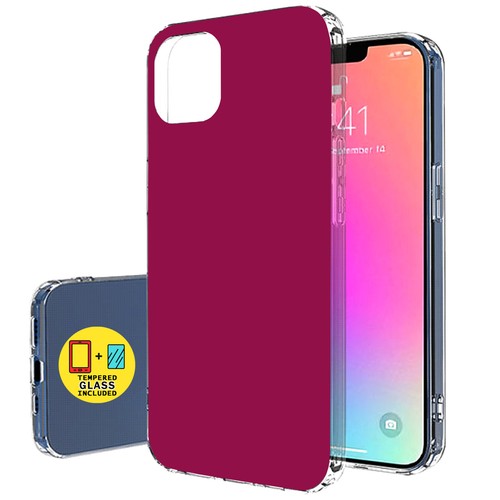 Case for Apple iPhone 14 Pro Max, Red Violet Print, Glass Screen, US