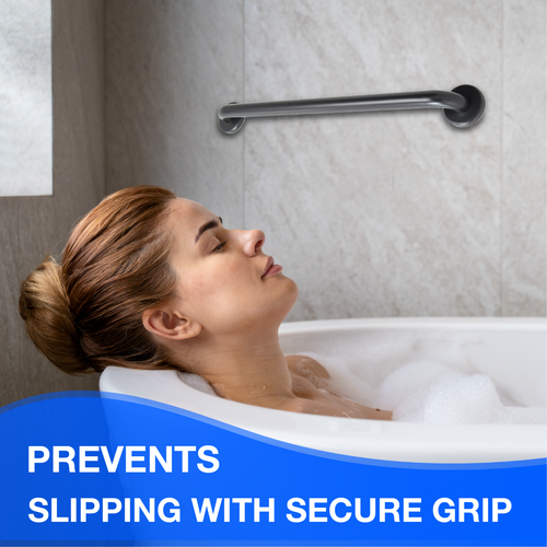 Shower Grab Bar Shur Grip in Oil Rubbed Bronze Finish | Holds Upto 400 lb - Picture 40 of 63