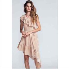 LoveShackFancy Pamela toasted almond one shoulder vacation wedding dress 00