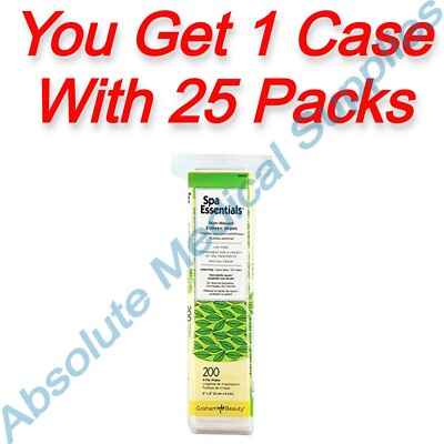 *25-Pack* Graham Beauty Spa Essentials Non-Woven 2''x2'' Esthetic 200 Wipes 52508