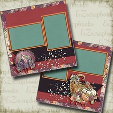 It's Thanksgiving - 2 Premade Scrapbook Pages - EZ Layout 5016