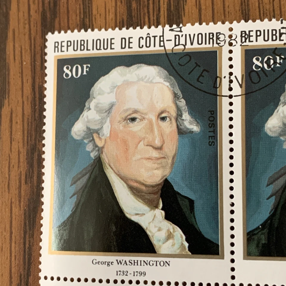 1982 George Washington 250th Birthday  Anniversary  Ivory Coast #624 Block Of 4 - Image 2 of 4