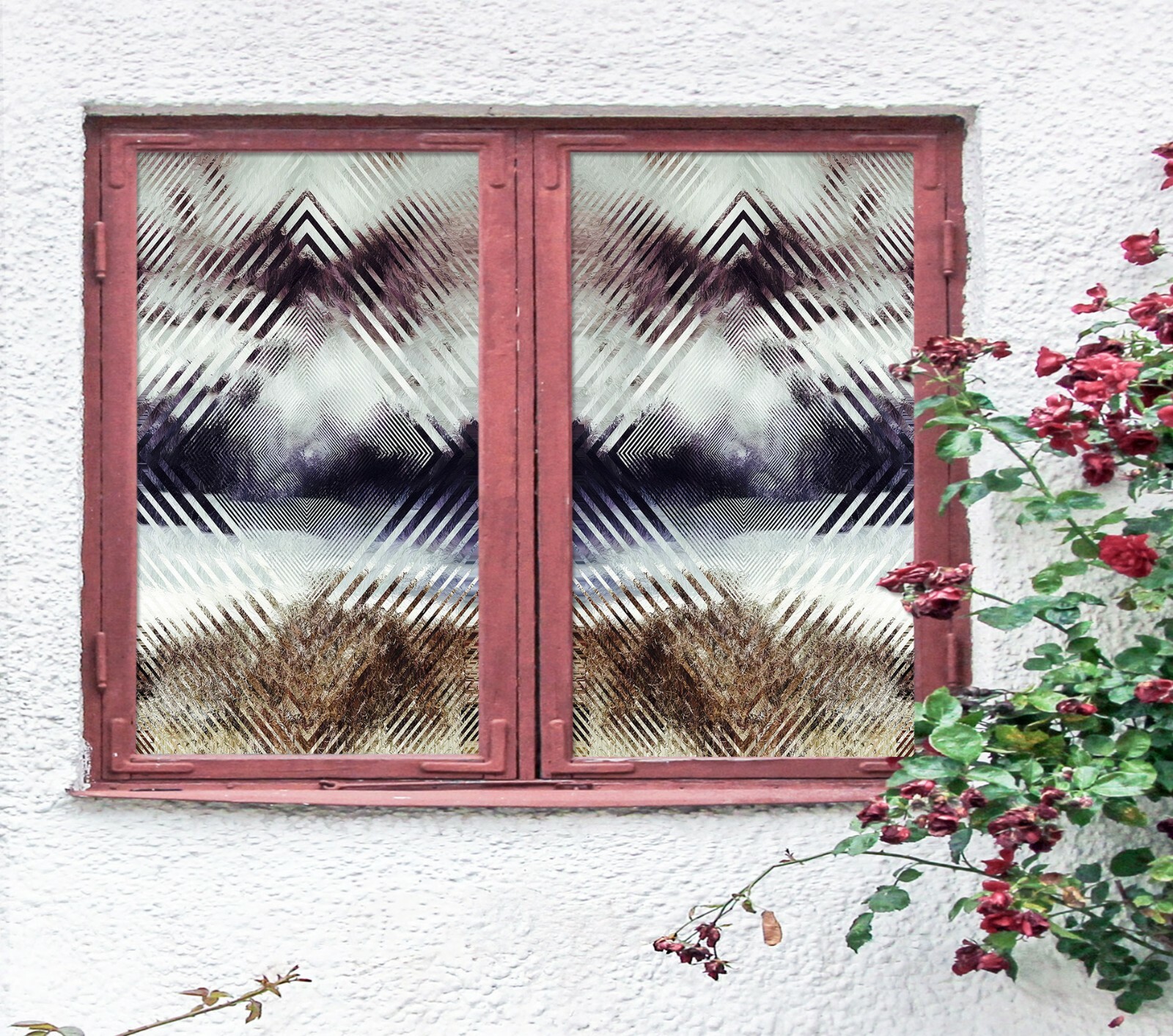 3D Transparent Square A415 Window Film Print Sticker Cling Stained Glass UV Zoe