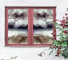 3D Transparent Square A415 Window Film Print Sticker Cling Stained Glass UV Zoe