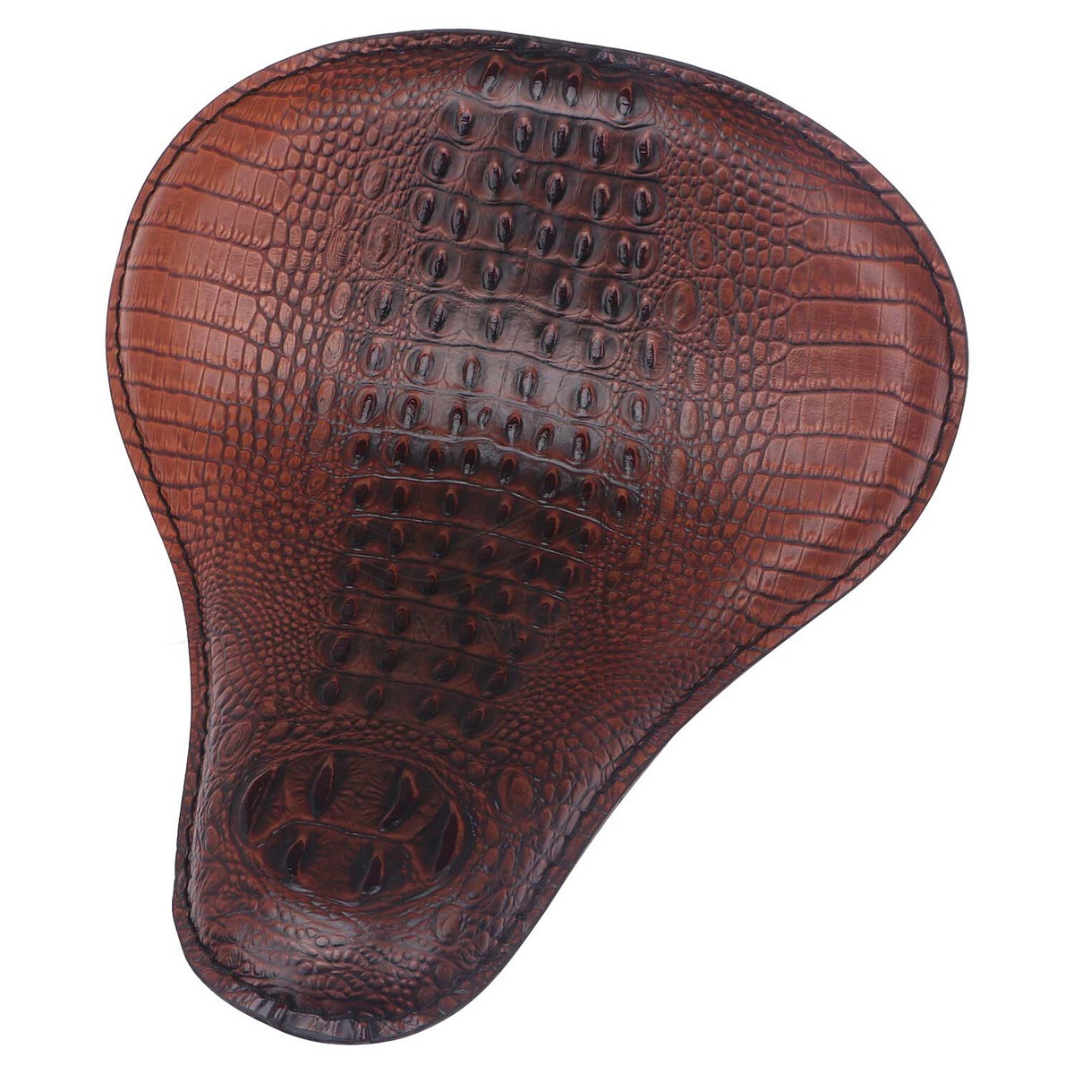Brown Alligator Leather Solo Driver Seat For Harley Dyna Fatboy