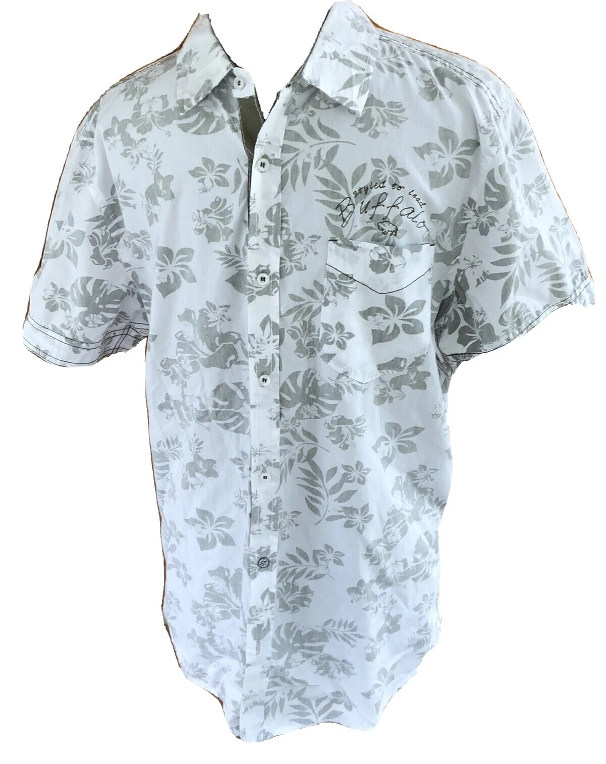 Buffalo Jeans Cotton Floral Casual Button-Down Shirts for Men