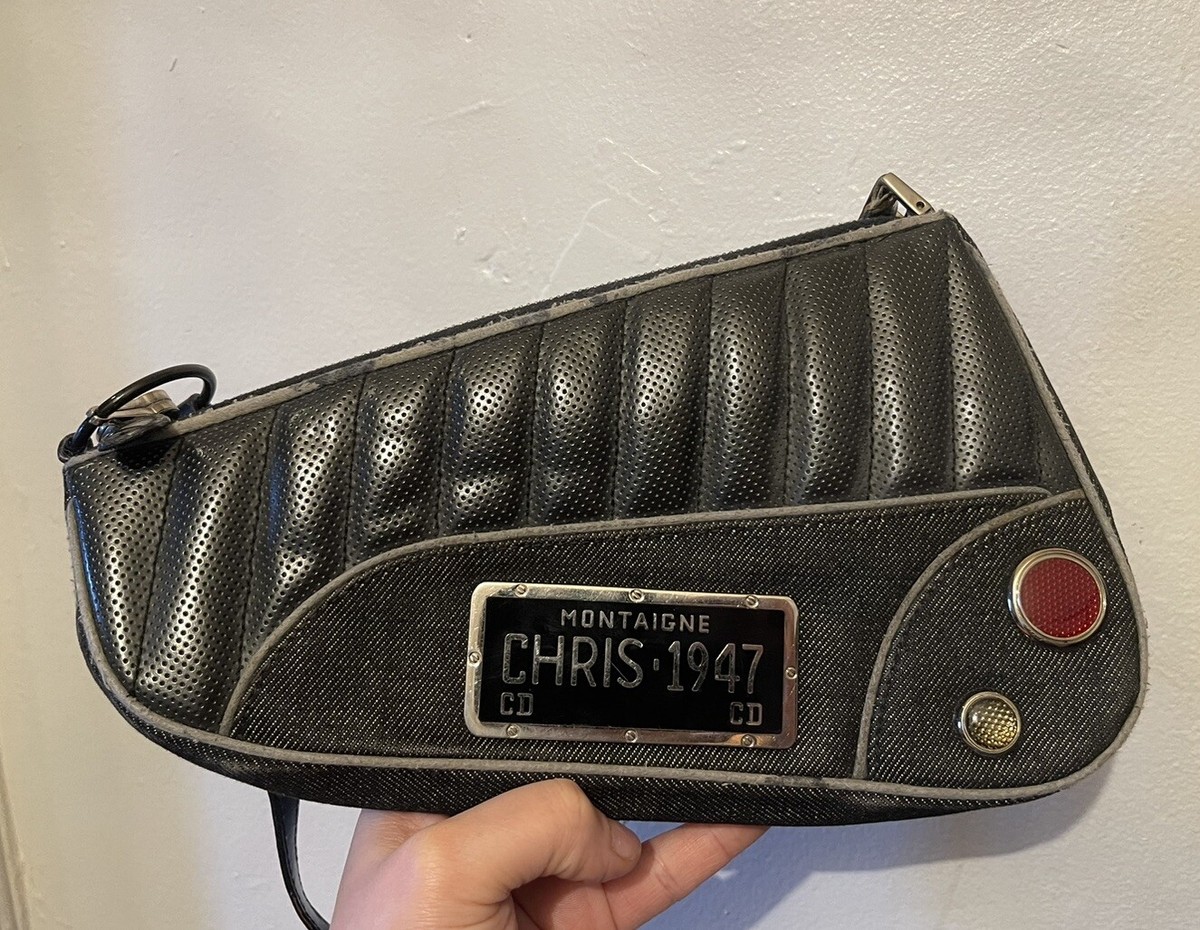 Vintage Dior Cadillac Montaigne Saddle 1947 Denim Shoulder Bag