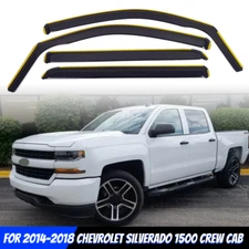 In-Channel For 14-18 Silverado/GMC Sierra Crew Cab Rain Guard Window Vent Visor