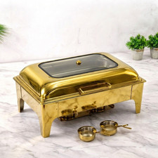 2x 9L Rectangular Stainless Steel Chafing Dish Food Warmer Buffet Serving Dish