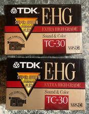 TDK TC-30 EHG Camcorder Extra Highgrade Tapes 2 Pack New / Factory Sealed Packs