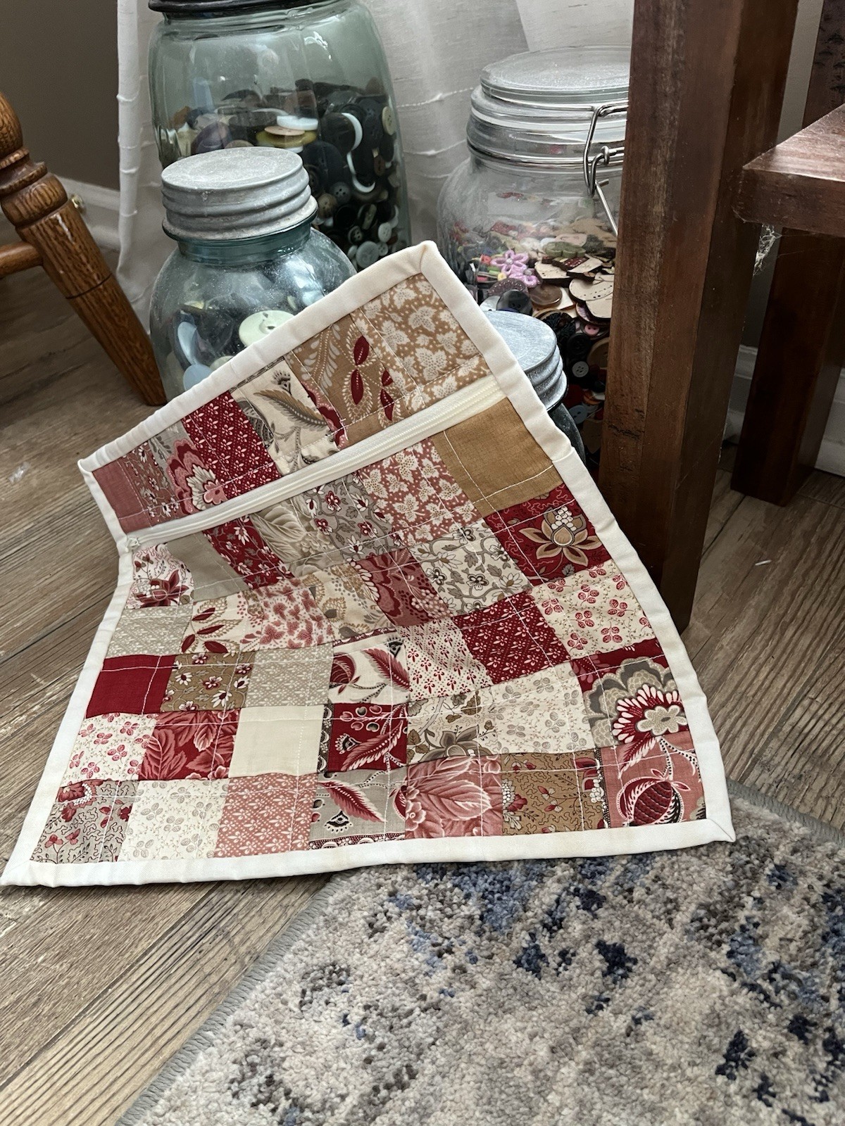 Quilted Cross Stitch Project Bag