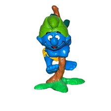 Wild Smurf Tarzan Climb Tree Monkey Native Man Leaf Kid Happy Boy Peyo Figurine
