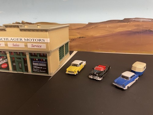 High Speed HO 3 PACK, 1955 Chev, 1953 Cadillac, & Ford Taunus with Camper! - Picture 2 of 5