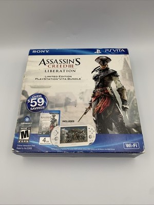 PS Vita PCH-1001 Assassin's Creed III Liberation Bundle CIB - White - Excellent