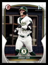 Jonah Cox 2023 1st Bowman Draft #BD-135 Oakland Athletics A's ROOKIE - FREE SHIP