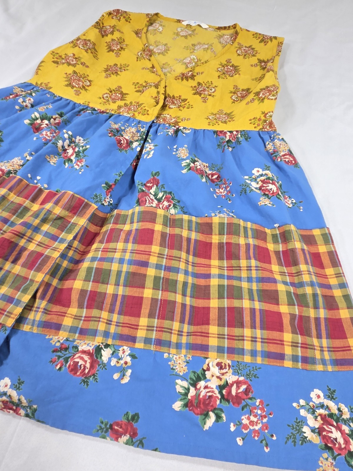 April Cornell Patchwork Smock Tunic Apron Dress C… - image 3