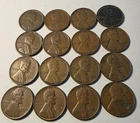 16 wheat pennies 1919 - 1957 some doubles lot. See description for list.