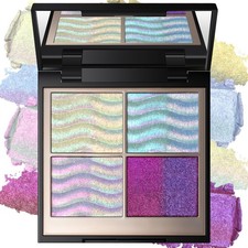 HOSAILY Duochrome Holographic Glitter Eyeshadow Palette, Chameleon Mermaid Blue