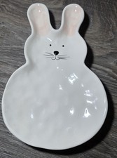 White Bunny Rabbit Platter Easter Decor 10 St...