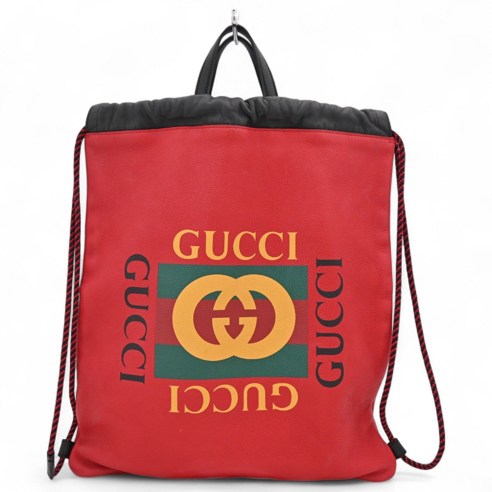 Gucci Coco Captain Backpack Hibiscus Red Black Le… - image 1