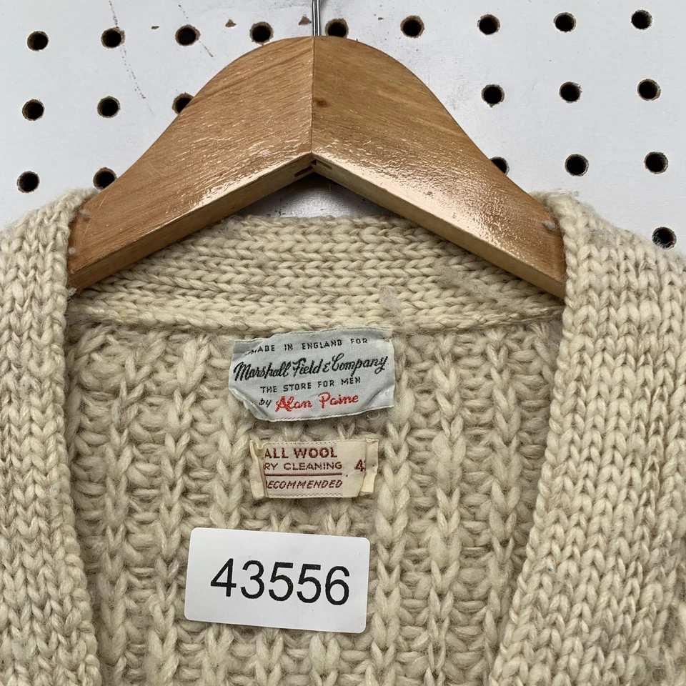 Винтажный Marshalls Alan Paine кардиган шерсти свитер мужской размер 42 большой Англии - Изображение 4 из 4