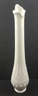 Fenton Milk Glass OVG Fine Cut And Block Swung Stretch Vase White 14" Vtg
