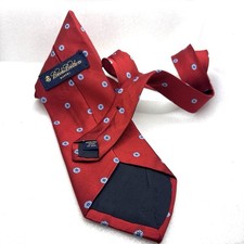 Brooks Brothers Red Tie with Medallions England Fabric Made In USA 100% Silk