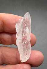 Satyaloka Azeztulite Quartz Natural Crystal Palm Stone from India