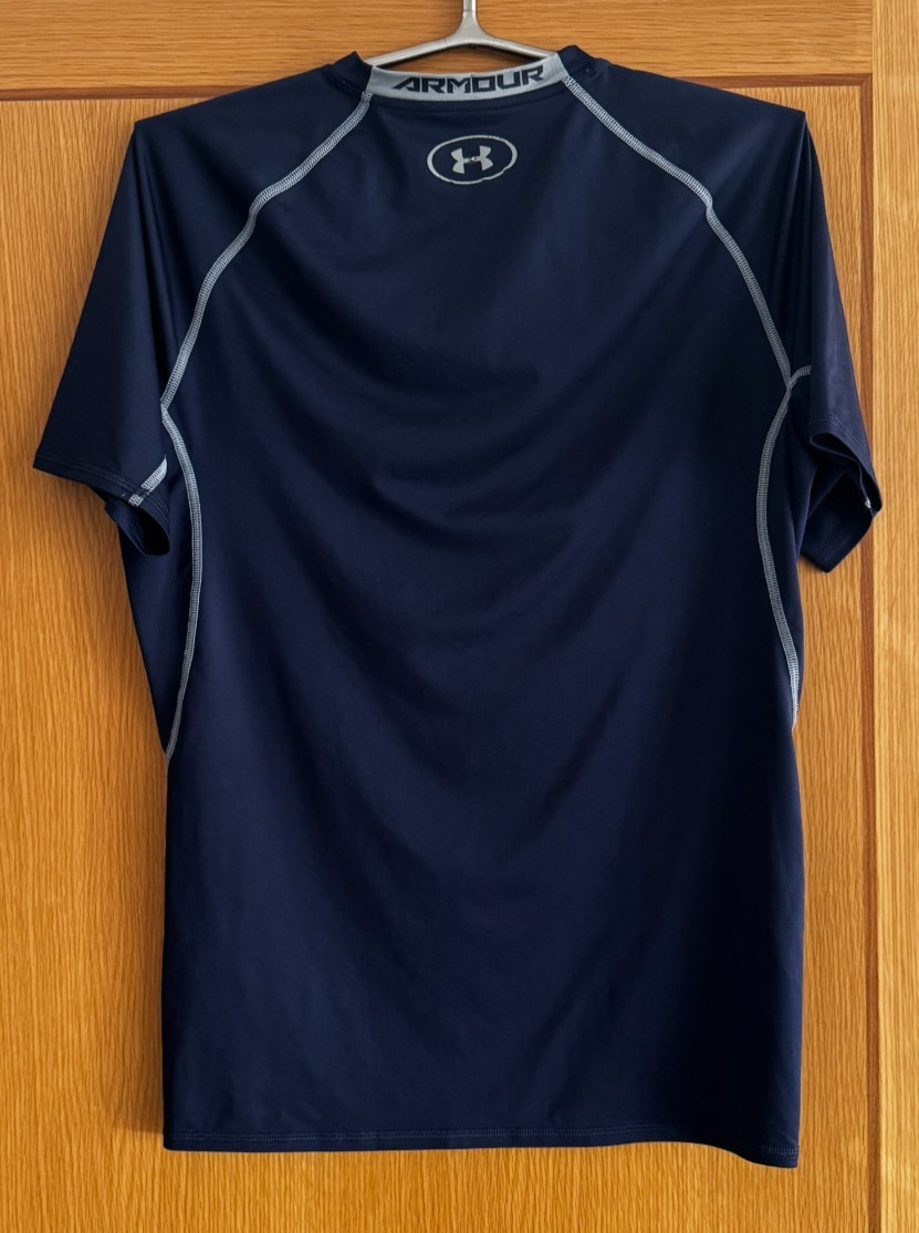 Men's Under Armour Short Sleeve Navy HeatGear Compression Top XL RRP £32 image 3