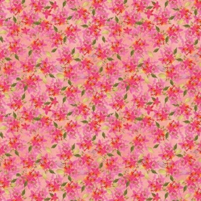 Fleur de Rose  Cotton Fabric Clothwork Pink   Flowers By the Yard 