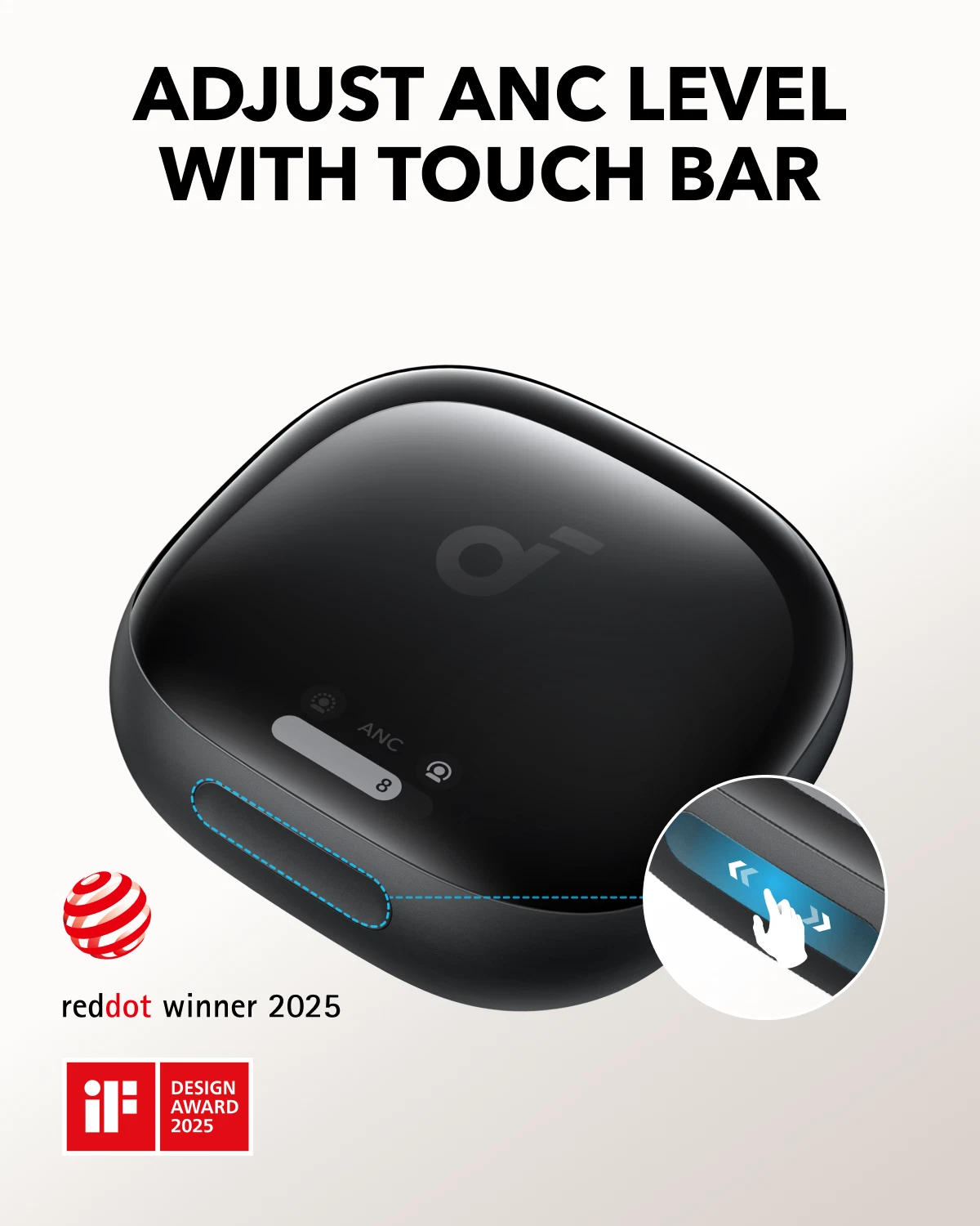 Soundcore Anker Liberty 4 Pro Noise Cancelling Earbuds | Glossy Black Open Box - product detail image 2