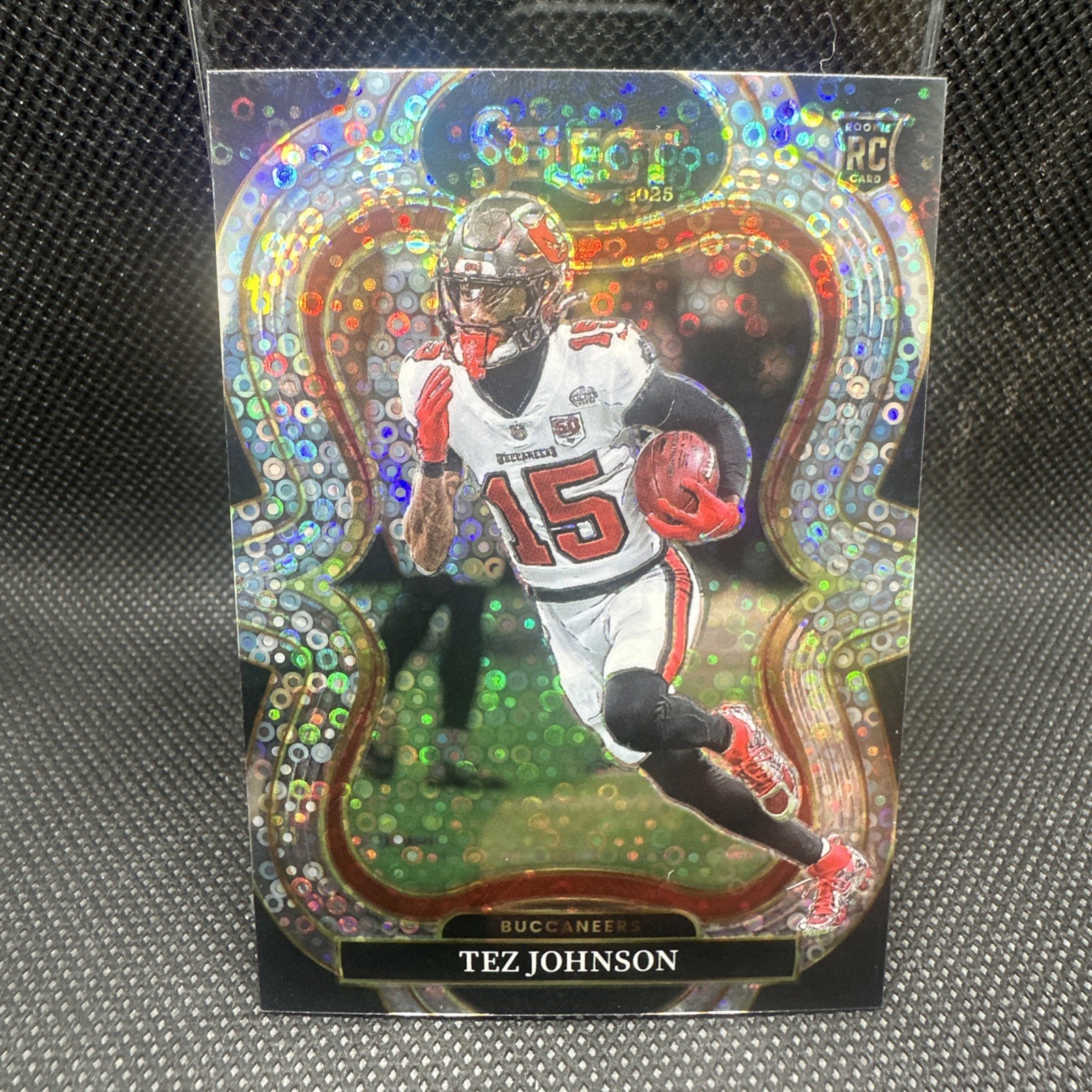 2025 Panini Select - Tez Johnson #338 Suite Level Silver Disco Prizm (RC) Bucs