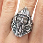 925 Sterling Silver Vintage Samurai Warrior Oxidized Ring Size 1075 G2U