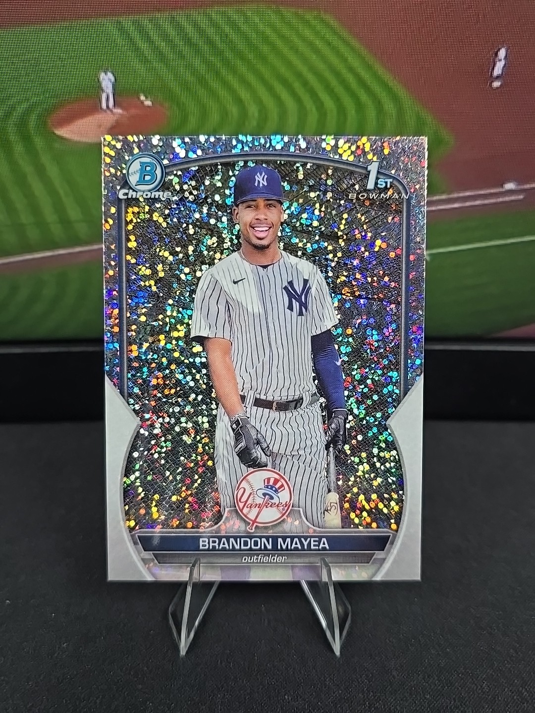 2023 Bowman Chrome 1st Brandon Mayea Speckle Refractor 259/299 Yankees #BCP-188