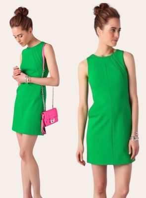 Diane Von Furstenberg DVF  Capreena  Stretch Twill Sheath Dress Green 4 *EUC*