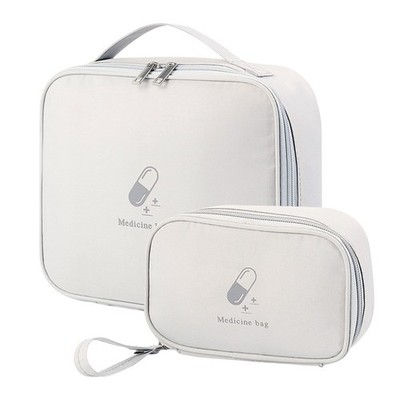 Olymajy 2 Stück Erste Hilfe Set Taschen, leer 25 x 22 x 9 cm, hellgrau 