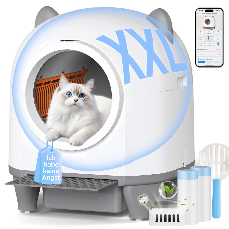 DEVOKO Self Cleaning Automatic Cat Litter Tray, 90L Extra Large Smart, with App Control
