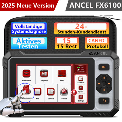 2025 ANCEL FX6100 Profi KFZ OBD2 Diagnosegerät ALLE SYSTEM 15 Reset TPMS CAN FD