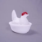 New ListingVintage Westmoreland White Milk Glass Hen on Nest Dish Red Comb 5” split tail