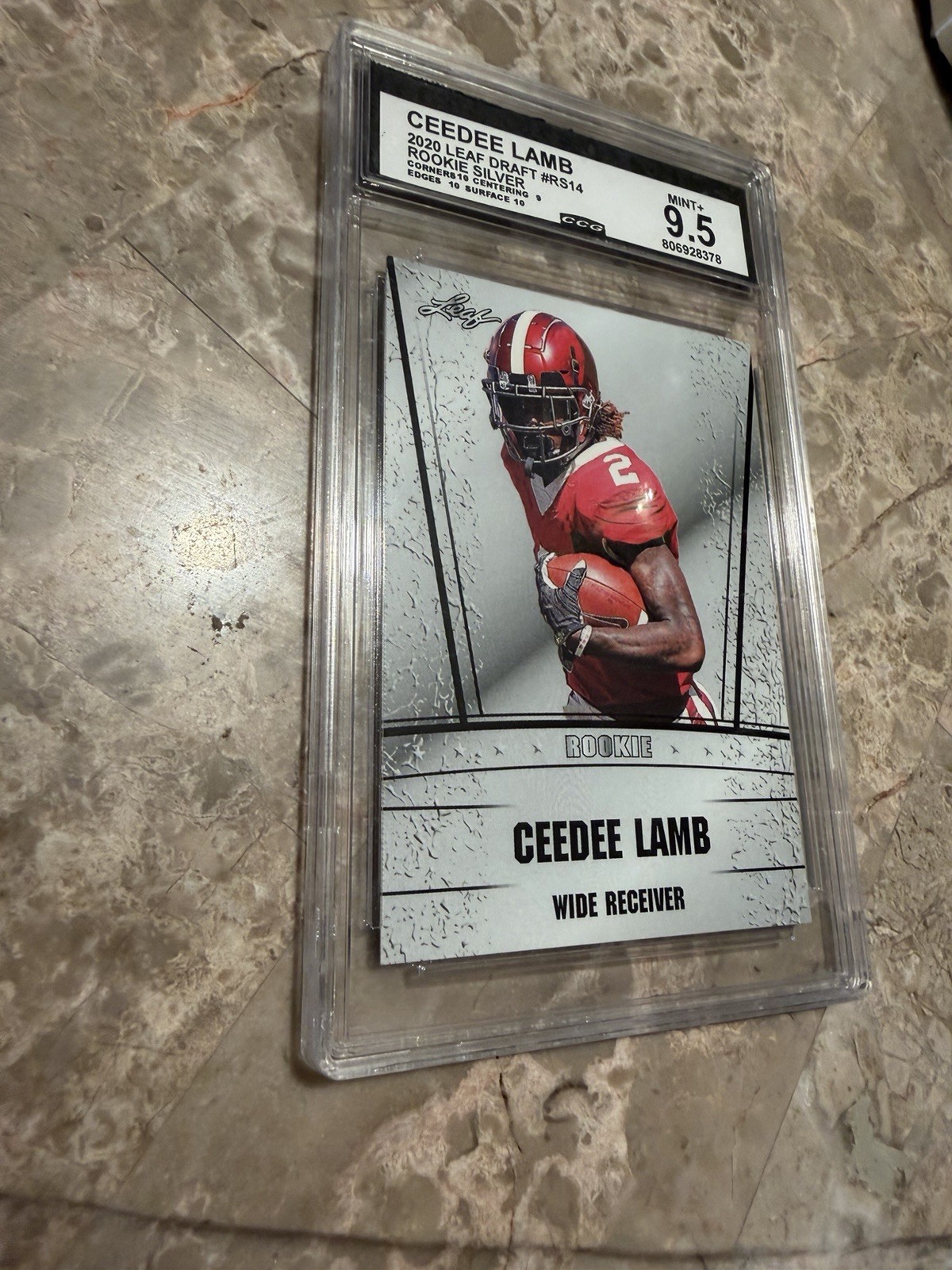 Leaf 2020 Draft CeeDee Lamb Rookie Cornerstone Silver #RS-14 CCG 9.5