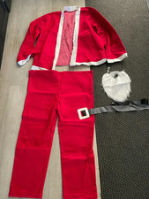 Adult Santa Suit Jacket pants beard belt Costume Santa Claus One size fits most