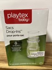 Playtex Baby Nurser Drop-Ins Liners 4oz Bottles 100 Baby Bottle Nursery SEALED