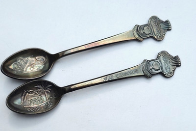 ROLEX Bucherer 2x kleine Löffel Länge ca. 10,8 mm, 1x signiert Lugano