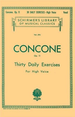 30 Daily Exercises, Op. 11 - High Voice Joseph Concone Book [Softcover] High Voi