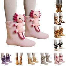 3D Cute Animals Socks Knitted Animal Pattern Floor Socks For Unisex Warm Winter